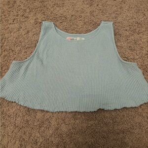 FP Beach Light Blue Knit Crop Tank Top